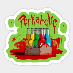 Zombie 8-Pack Bloodied Perkaholic on Lime Green Sticker